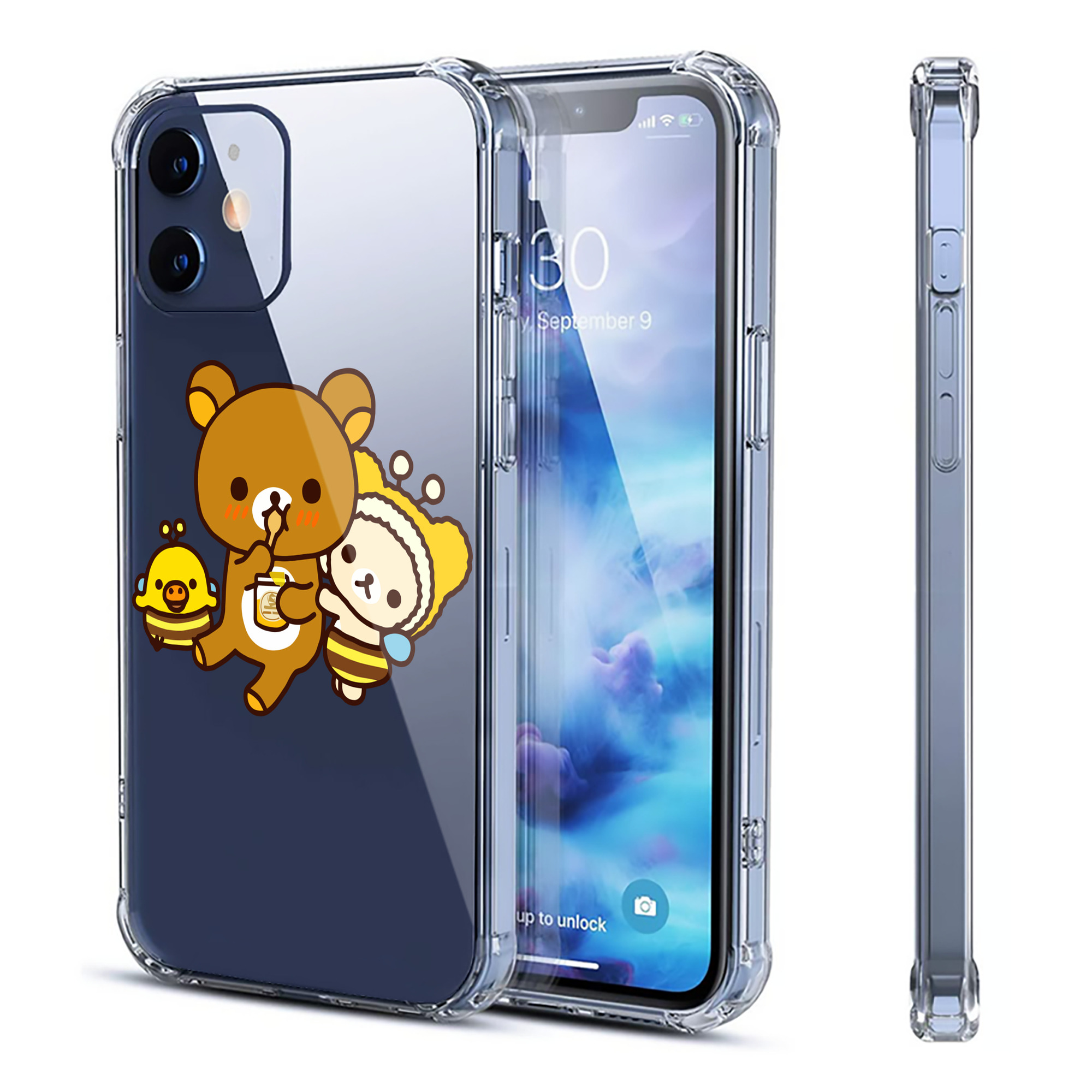 （画像用） リラックマ リラックマ キイロイトリ Rilakkuma Korilakkuma Kiiroitori 【iPhone 12シリーズ対応】透明スマホケース（クリアソフトケース）